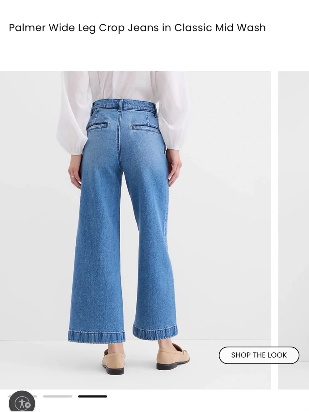 LOFT High Rise The Palmer Wide Leg Crop Jeans Mid Vintage Wash Size 29/8 Colette - Picture 2 of 9